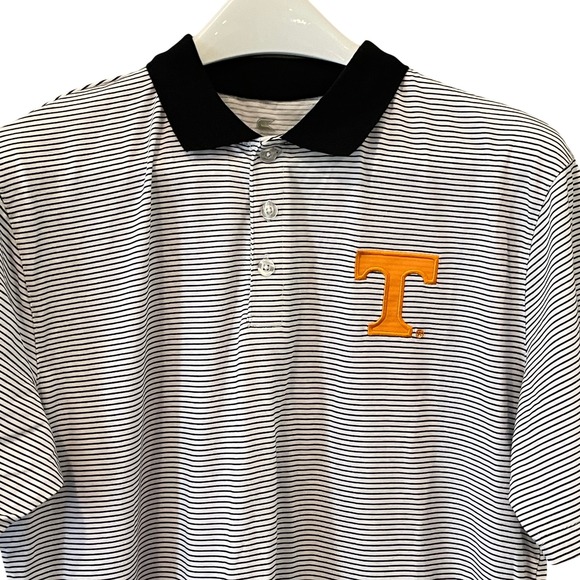 Colosseum Other - Colosseum Tennessee Volunteers Mens Polo Shirt M White Black Striped NCAA Vols
